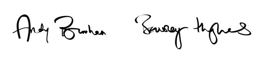 Andy Bunrham and Beverly Hughes signature